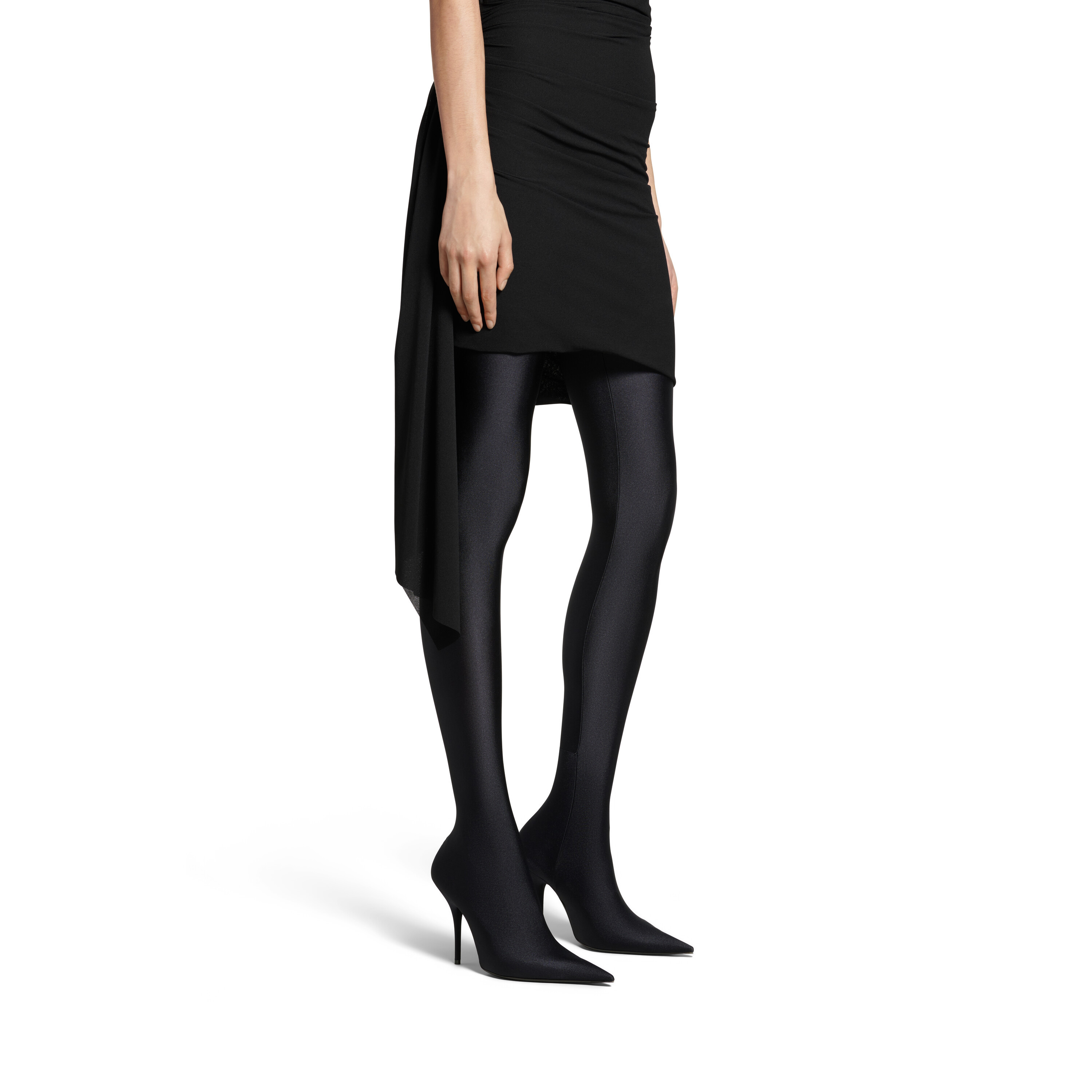 Balenciaga Twisted One-shoulder Mini Dress In Black