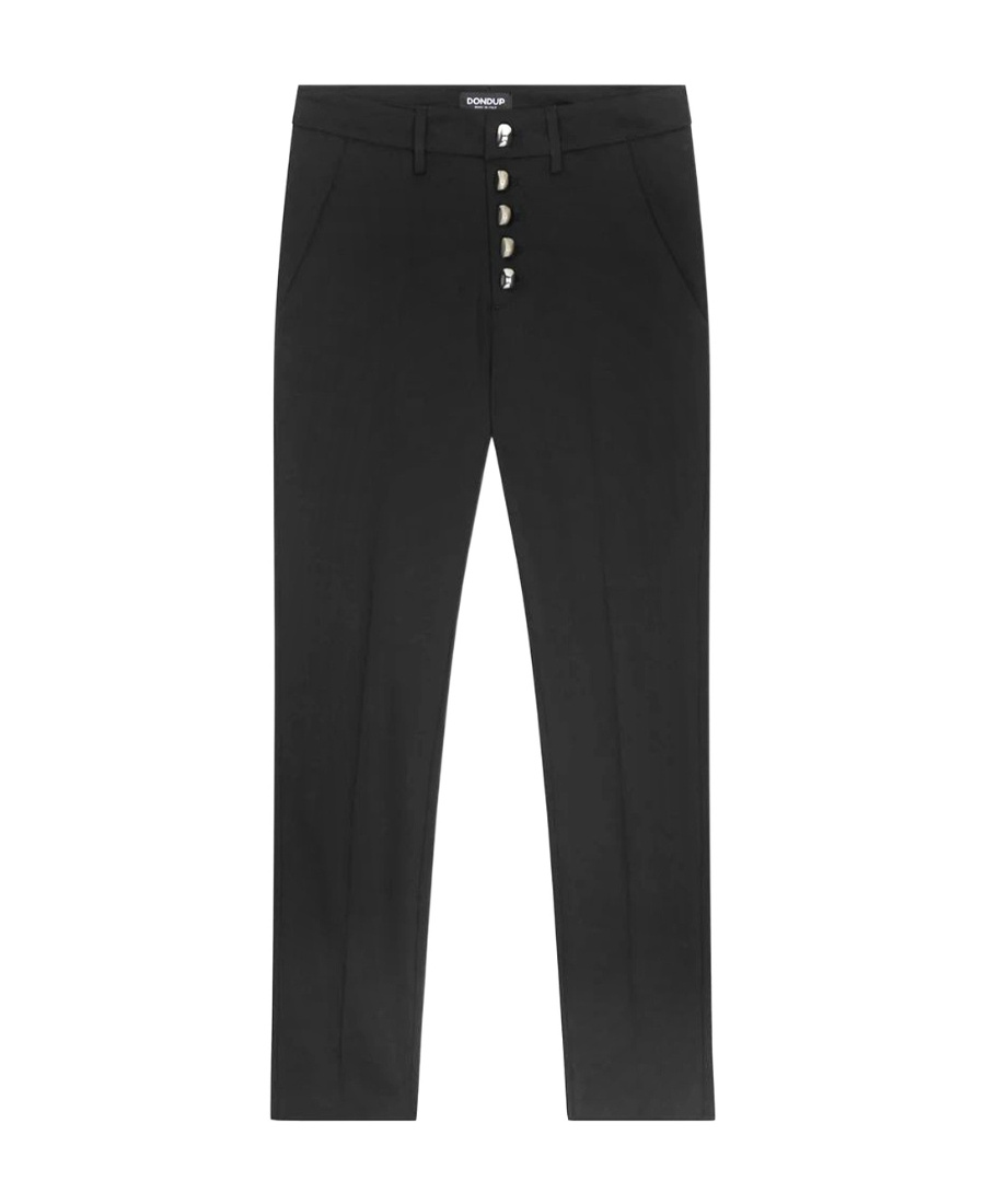 Dondup Side Pocket Button Casual Pants In Black