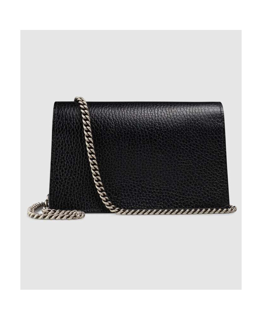 Gucci Dionysus Leather Super Mini Bag In Black