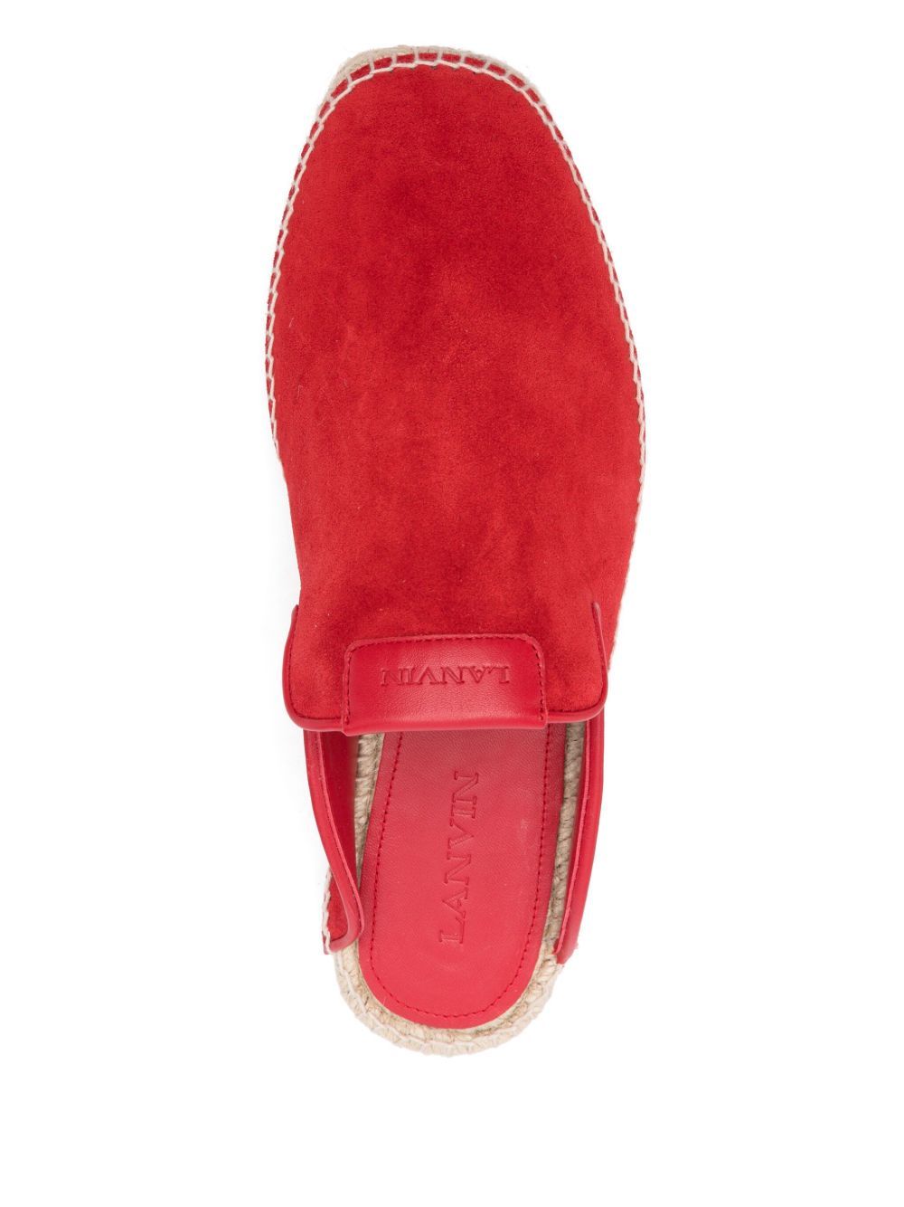 Lanvin Red Dorma Leather Espadrille Loafers In Red