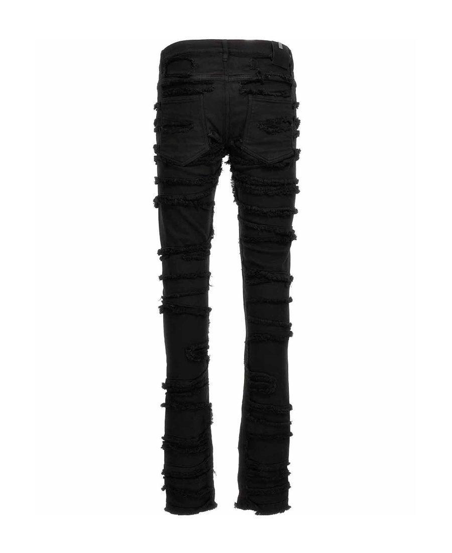 Alyx Distressed Frayed Skinny Jeans In Black