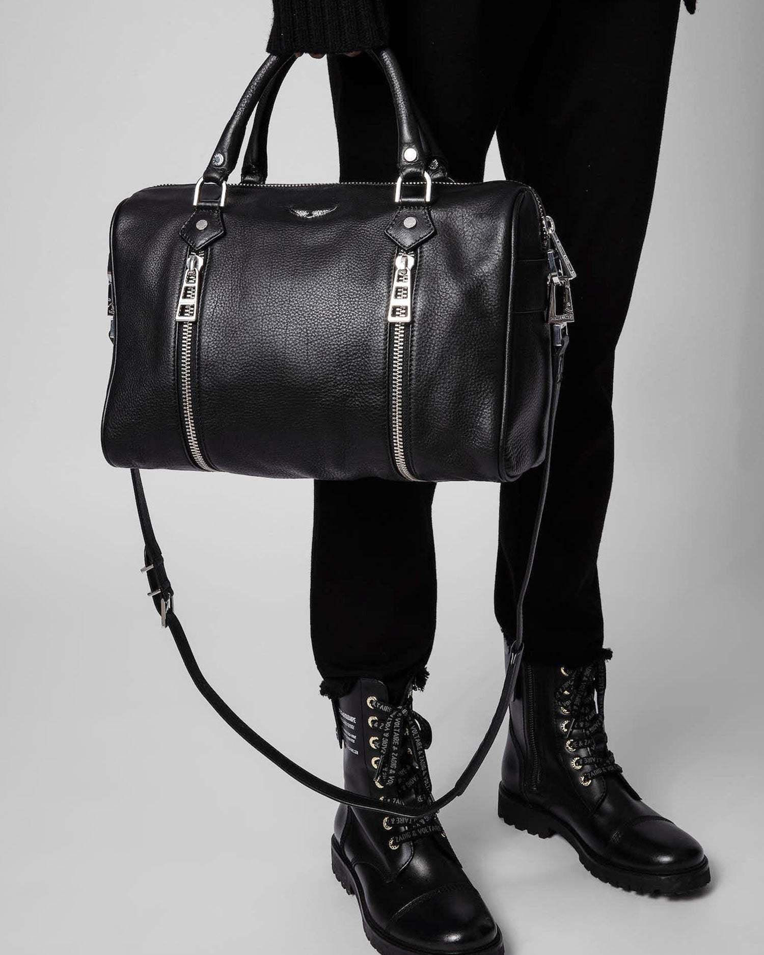 Zadig & Voltaire Medium Sunny Shoulder Bag In Black