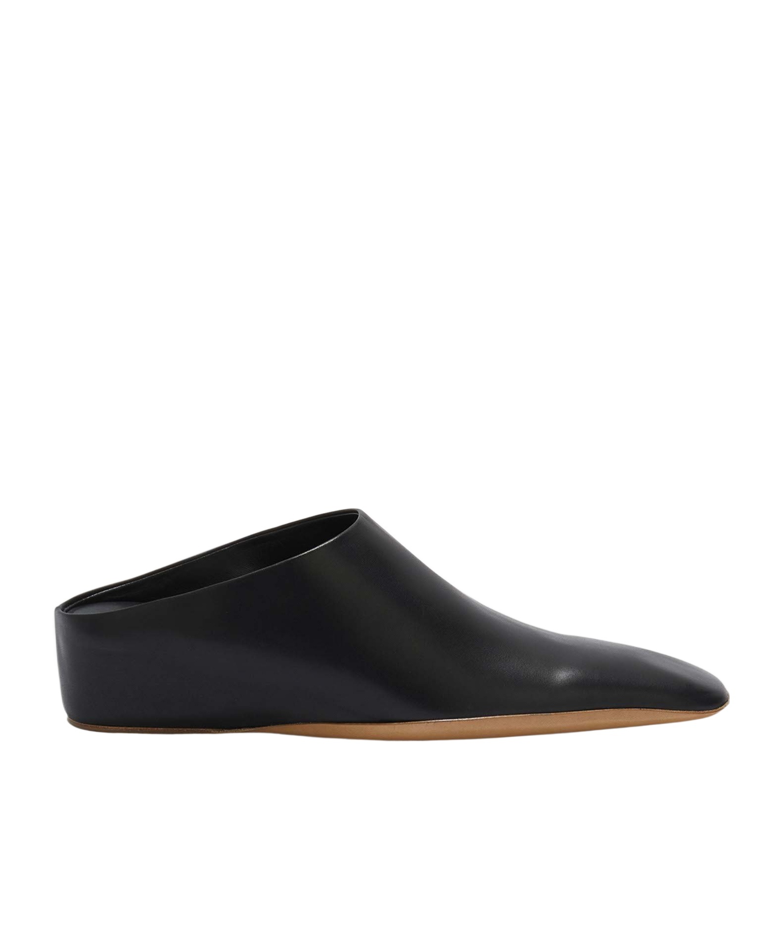 Jil Sander Square-toe Leather Mules In Black