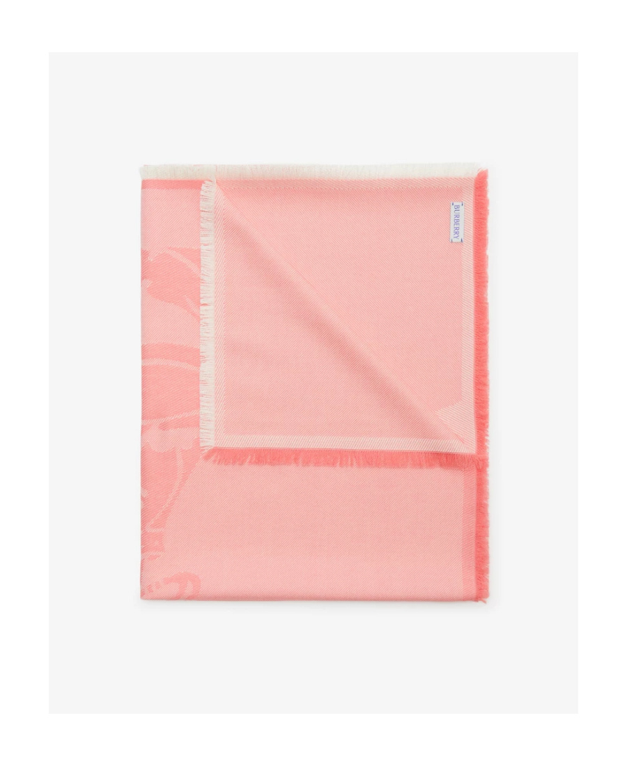 Burberry Ekd Intarsia-knit Scarf In Pink