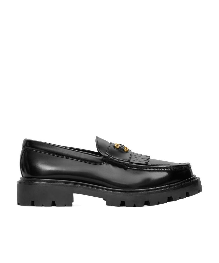Celine Triomphe Framed Loafers In Black