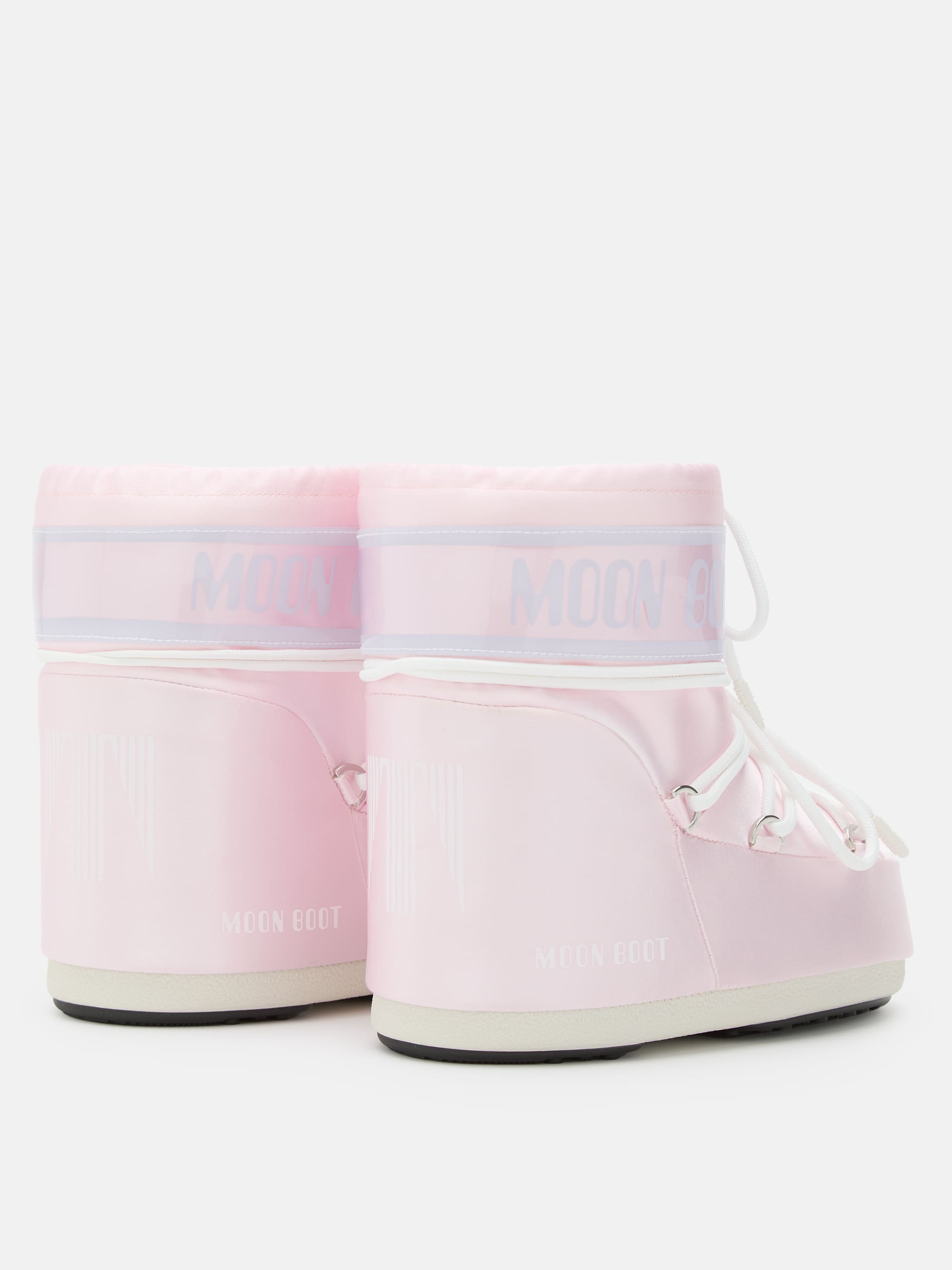 Moon Boot Pastel Pink Fabric Icon Low Ankle Boots In Pink