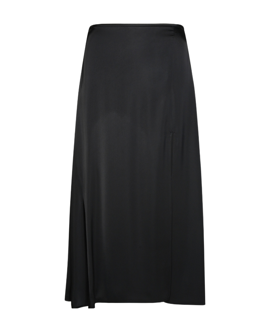 Jil Sander Viscose Skirt With Asymmetrical Hem And Side Slit In Black
