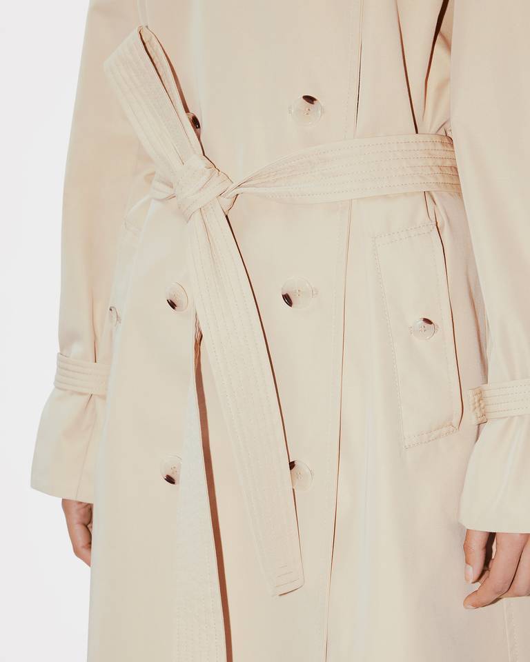 Kenzo Cut-out Double-breasted Trench Coat In Nude