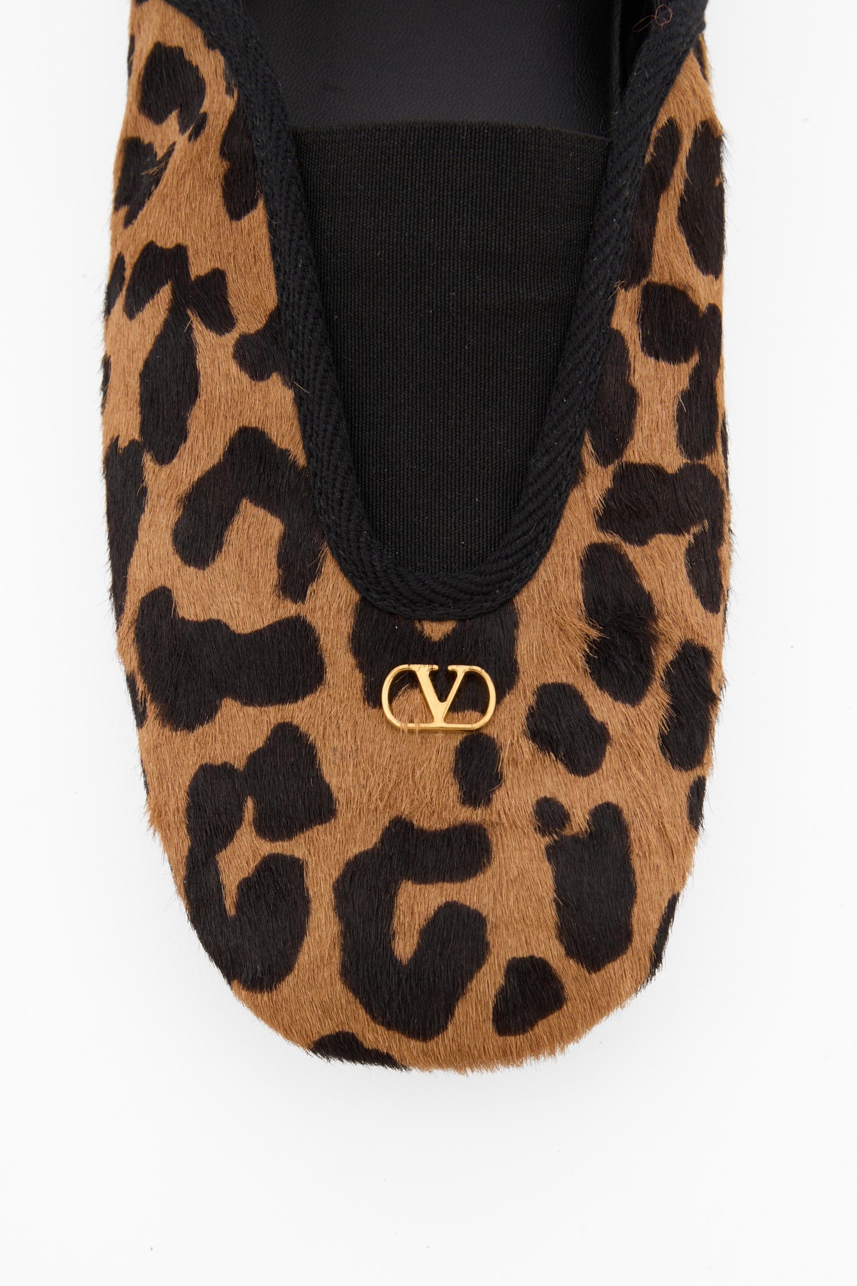Valentino Garavani Rhytmika Ballerina In Haircalf With Fauve Eclat Print In Animal Print