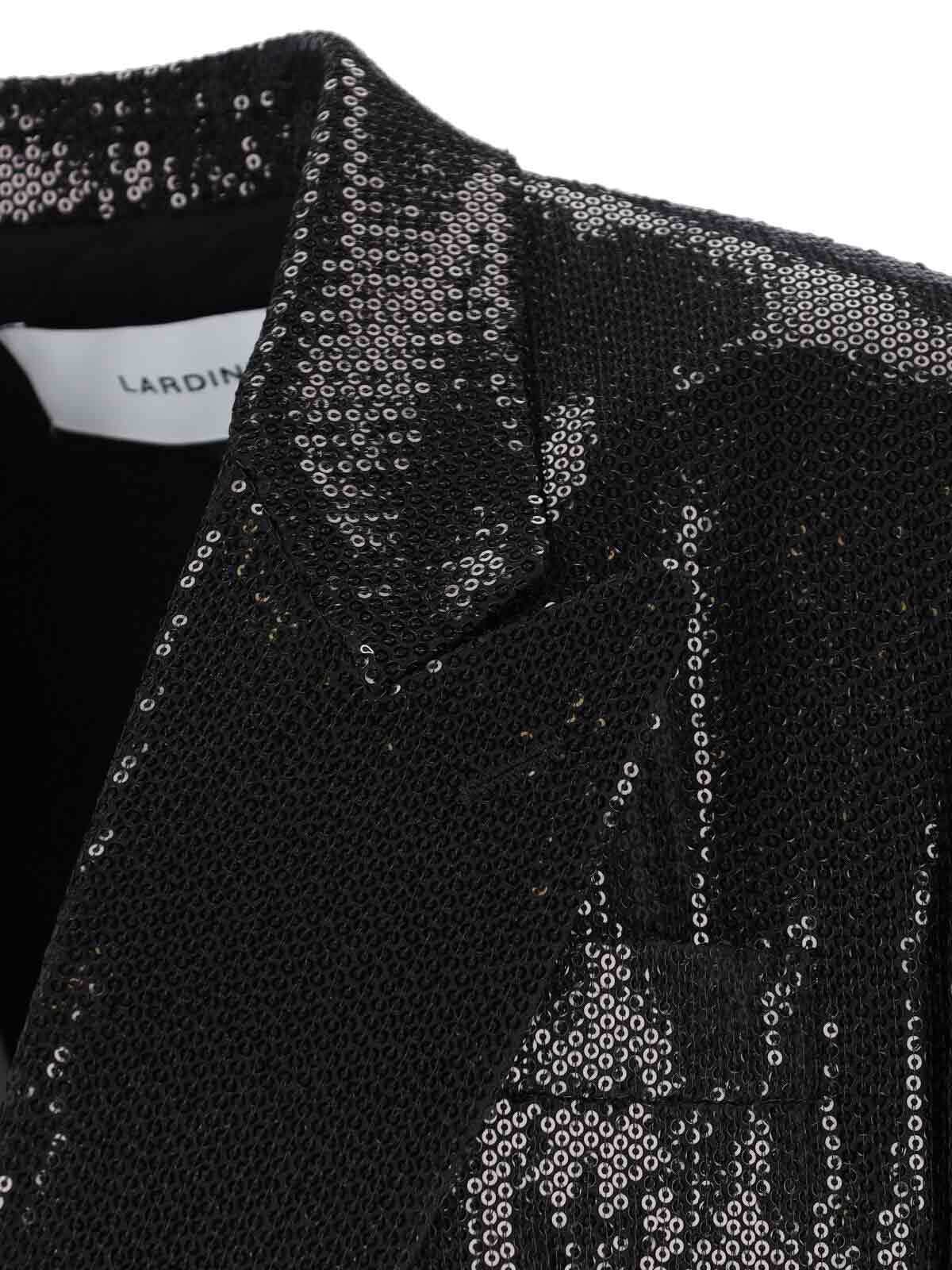 Lardini Double-breasted Sequin Blazer In Black