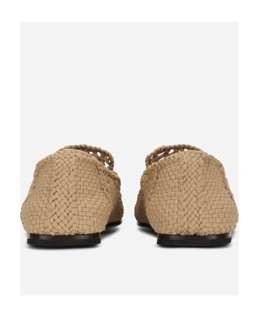 Dolce & Gabbana Crocheted Loafers In Nude