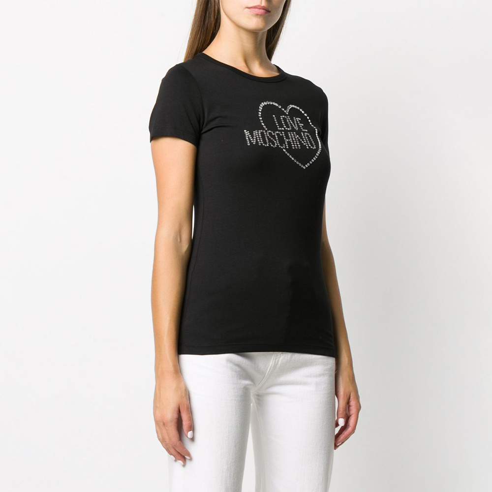 Moschino T-shirt With Round Neck And Short Sleeves In Black