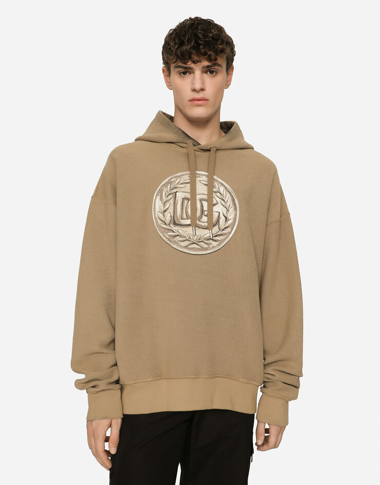 Dolce & Gabbana Men's Logo Print Hoodie In Nude