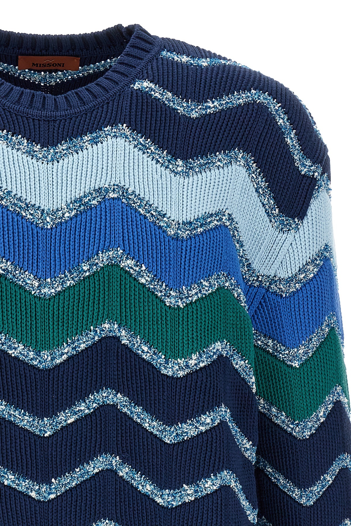 Missoni Pullover Mit Rundhalsausschnitt Und Makro-zickzack- Und Melange-details In Multi