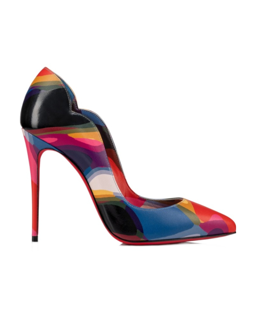 Christian Louboutin Womens Multi Hot Chick 100 Patterned Leather Courts In Multicolor
