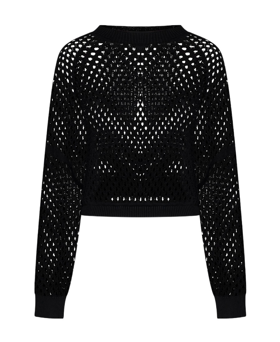 SEMICOUTURE DROP-SHOULDER OPEN-KNIT JUMPER