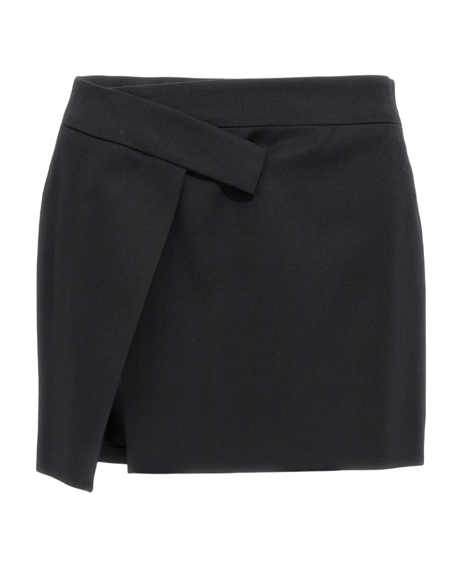 Attico Cloe Wrap Miniskirt In Black