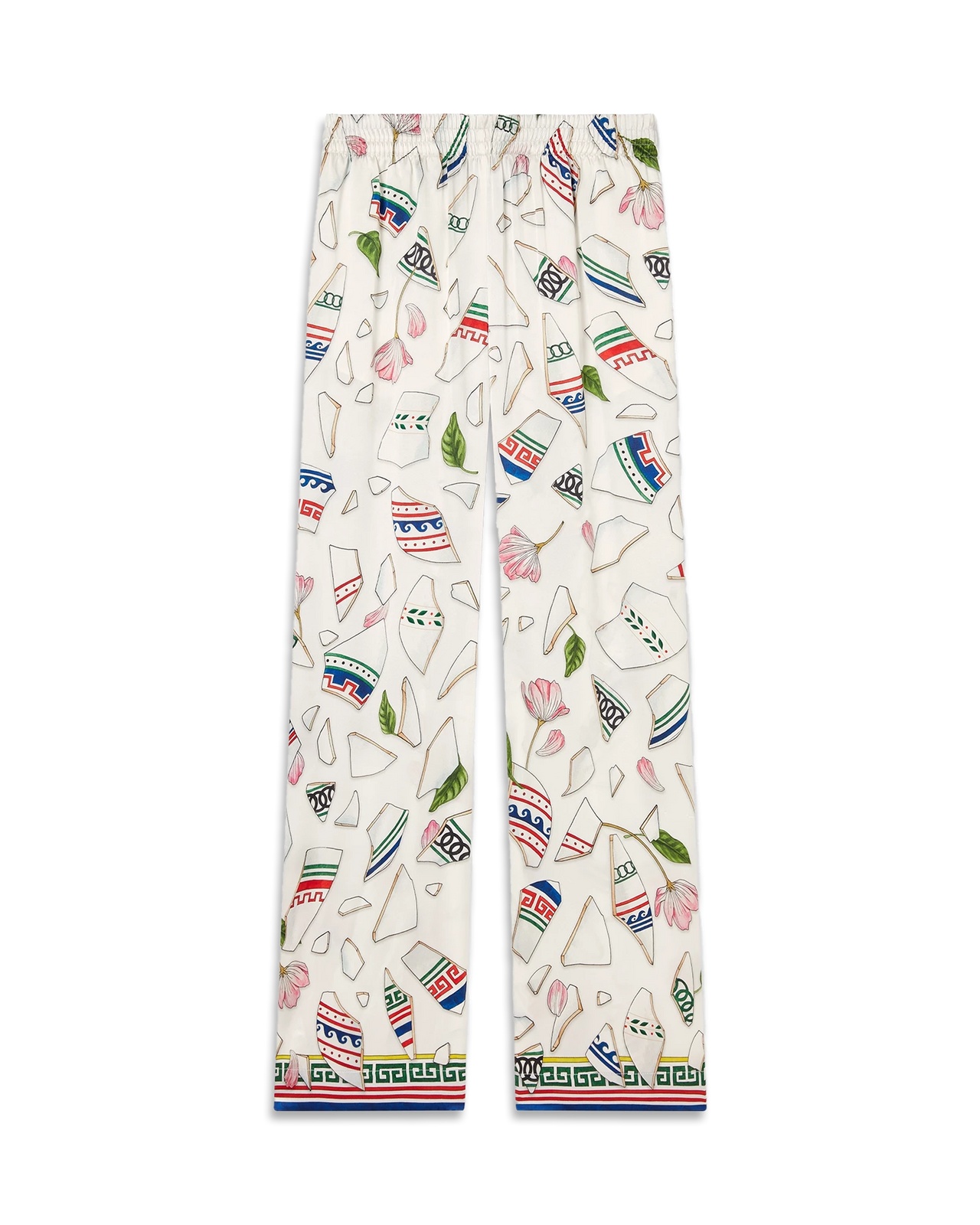 Casablanca Pattern Casual Pants In White