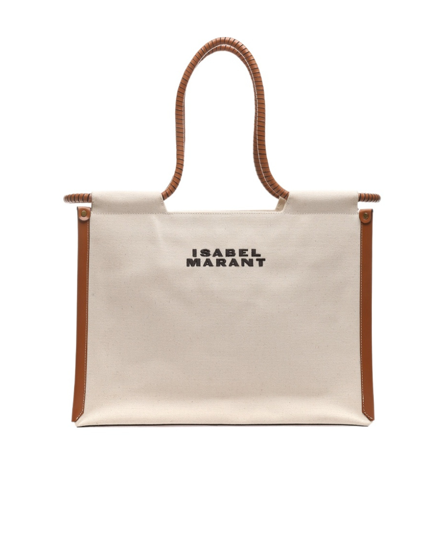 Shop Isabel Marant Toledo Cotton Tote Bag In Nude