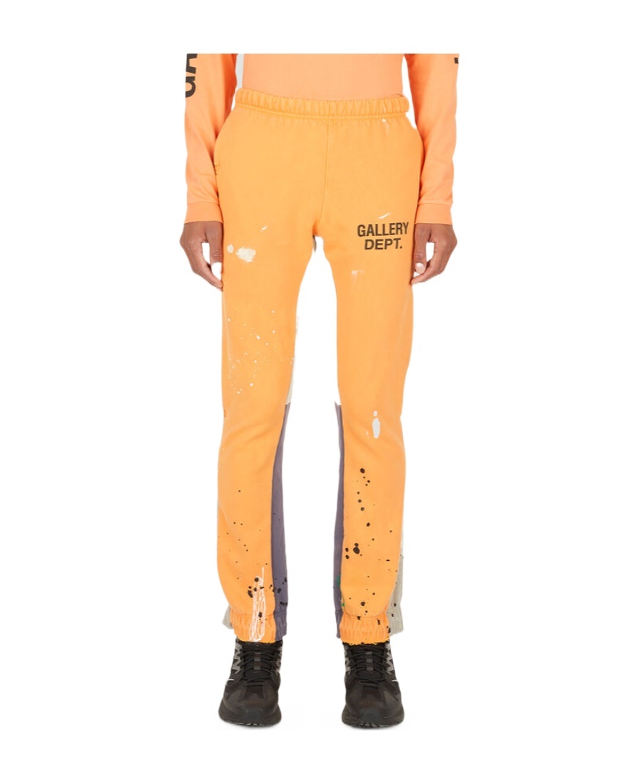 Gallery Dept. Flared Paint-splatter Track Pants In Orange