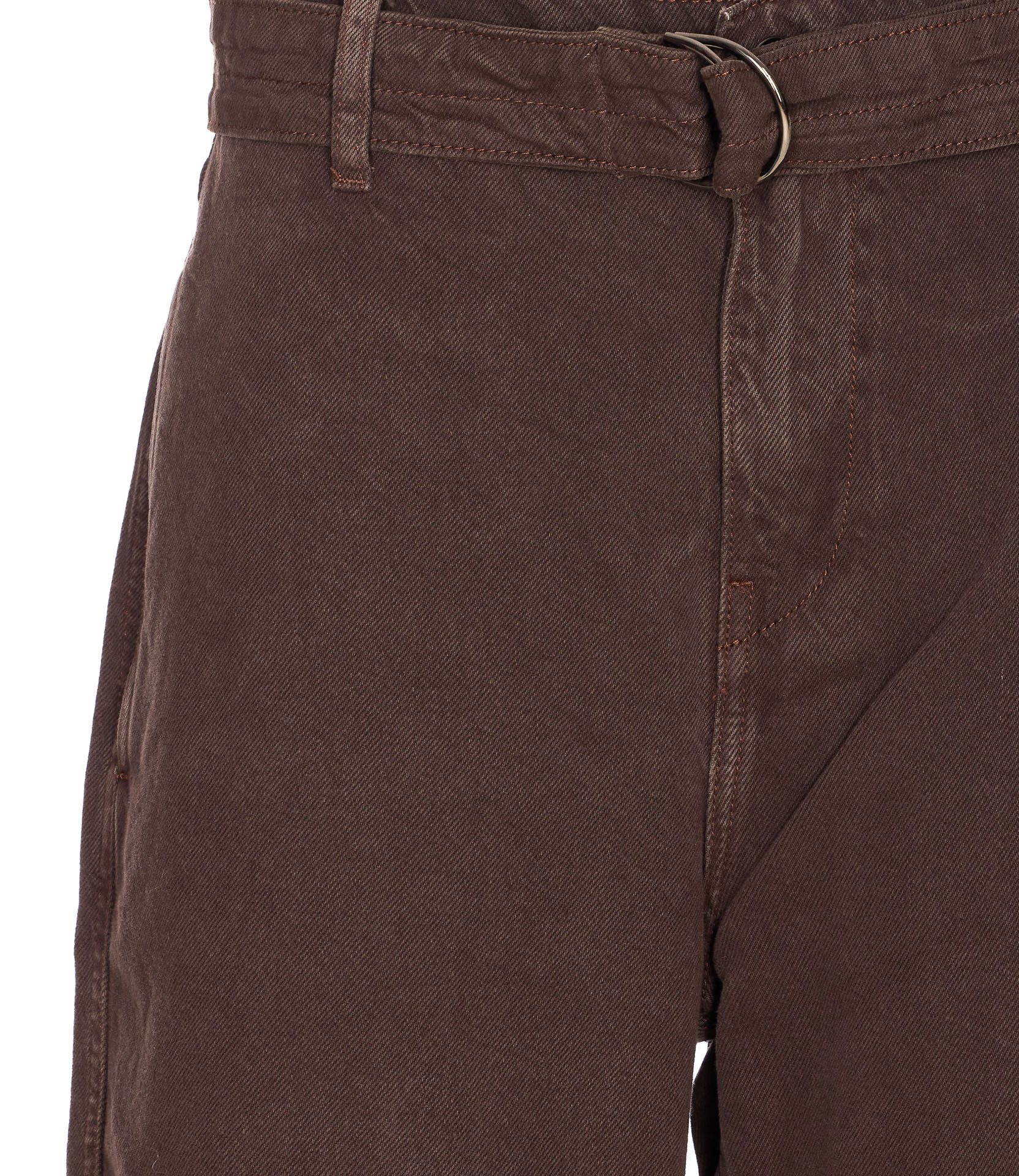 Liu •jo High Waist Loose Fit Straight Leg Trousers In Brown