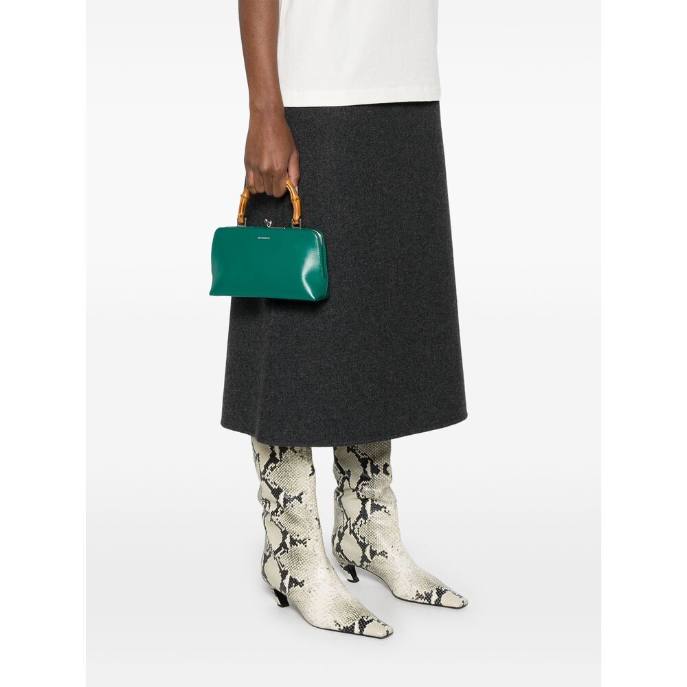 Jil Sander Metal Frame Detail Shoulder Bag In Green