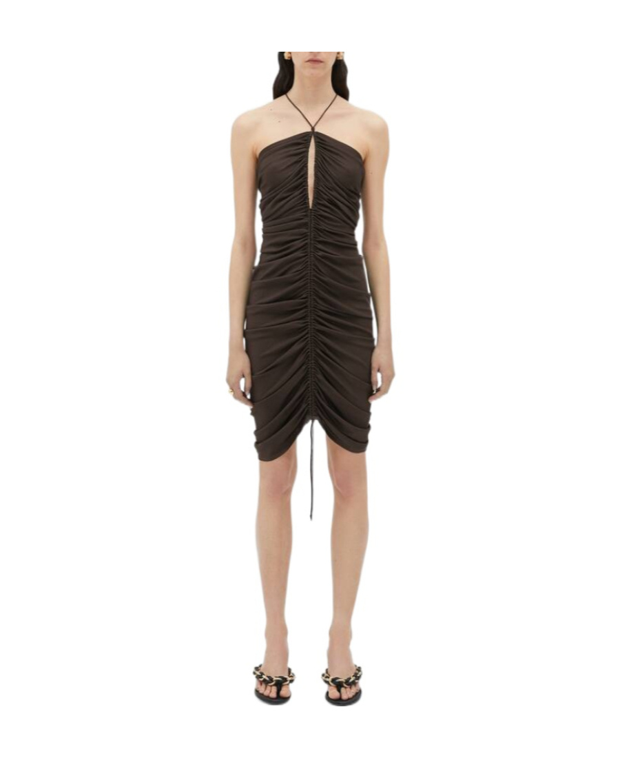 Bottega Veneta Lightweight Viscose Neck Knitted Dress In Black