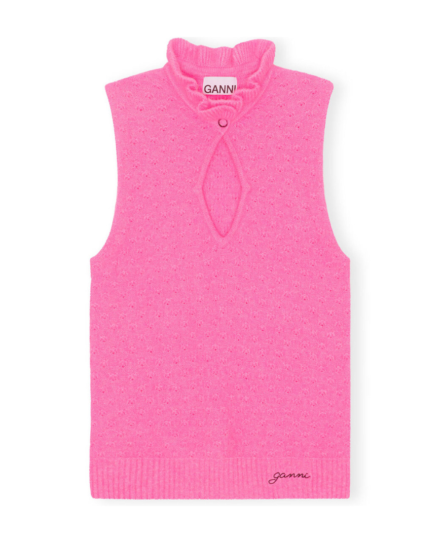 GANNI CUT-OUT DETAIL KNITTED TOP