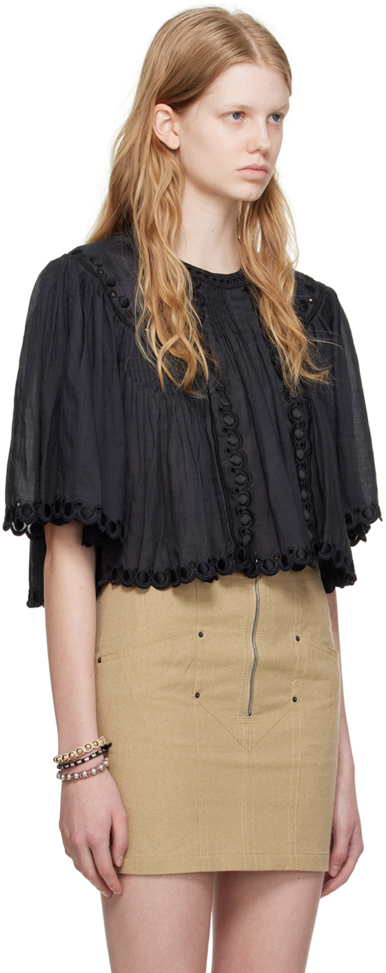 Isabel Marant Ogalice Embroidered Detail Blouse In Nude