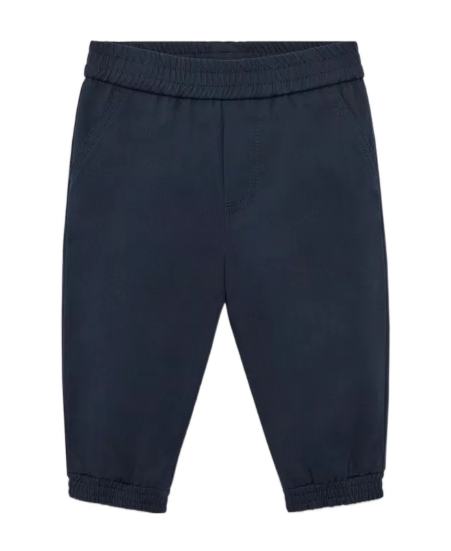 Moncler Logo Sticker Casual Pants In Blue