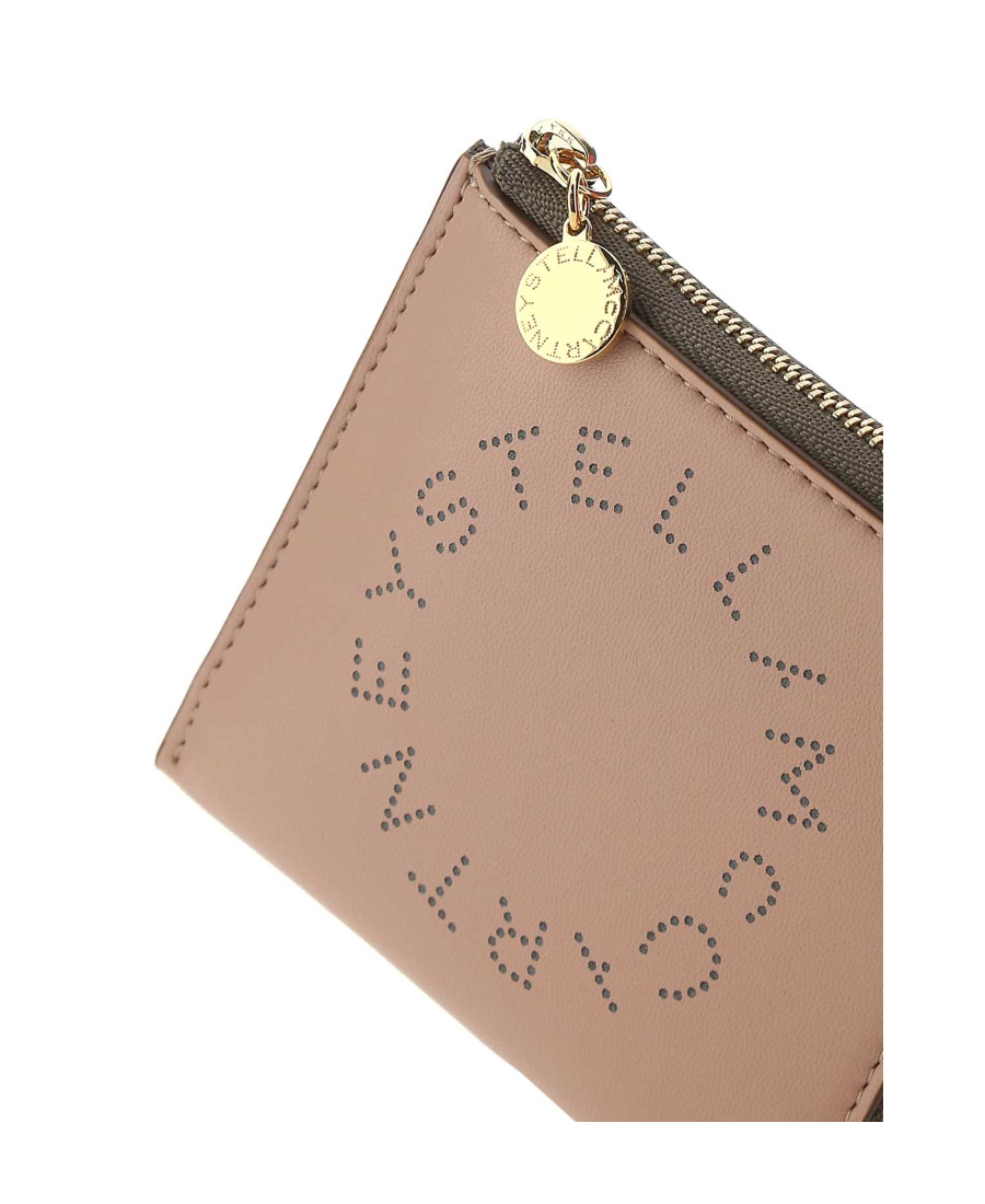 Stella Mccartney Stella Logo Compact Wallet In Nude