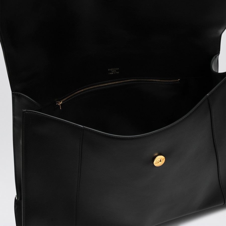 Balenciaga Top Handle Shoulder Bags With Gold-tone Hardware In Black