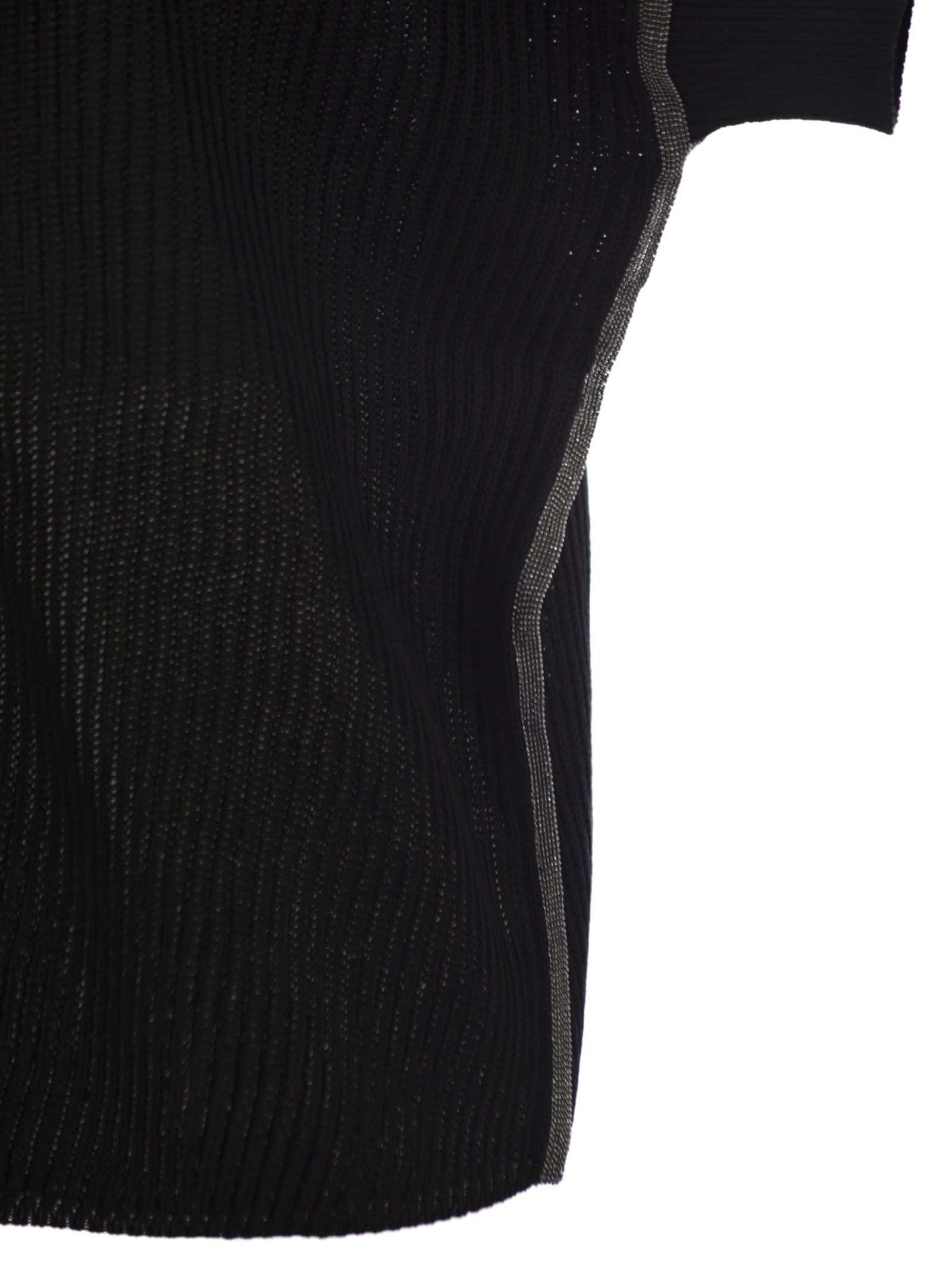 Brunello Cucinelli Knitted T-shirt In Black