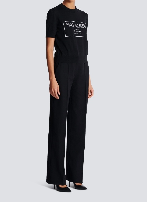 Balmain Item O-neck Short-sleeved T-shirt In Black