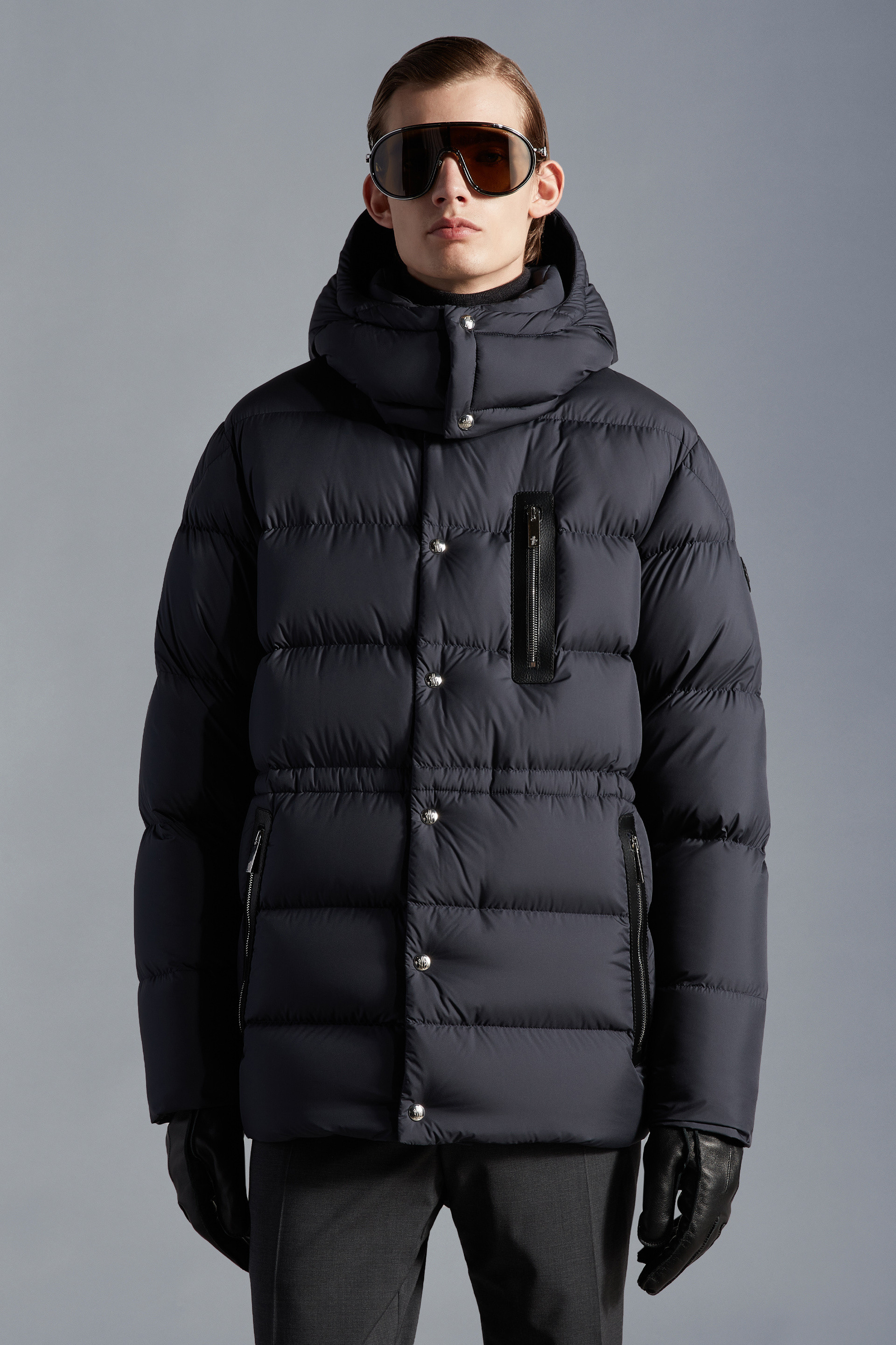 Shop Moncler Bauges Detachable-hood Jacket In Blue