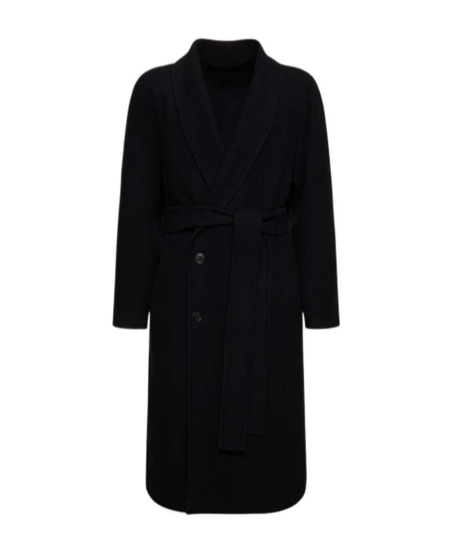 The Row Ferro Double Wool Overcoat In Black