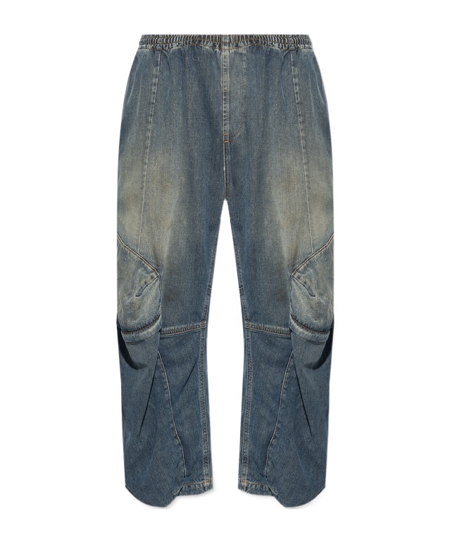 Diesel D-para-short-fsf Cropped Jeans In Gray
