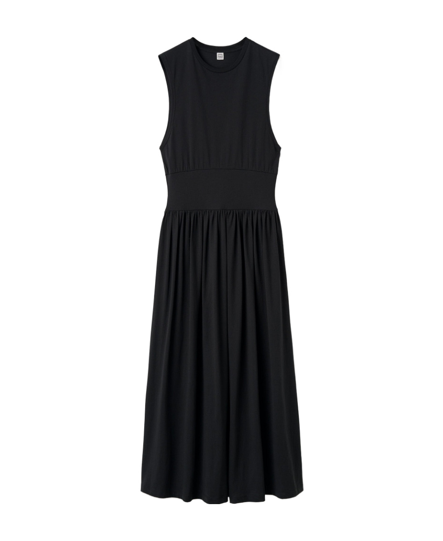 Totême Toteme Women Black Organic Jersey Sleeveless Tee Dress In Black