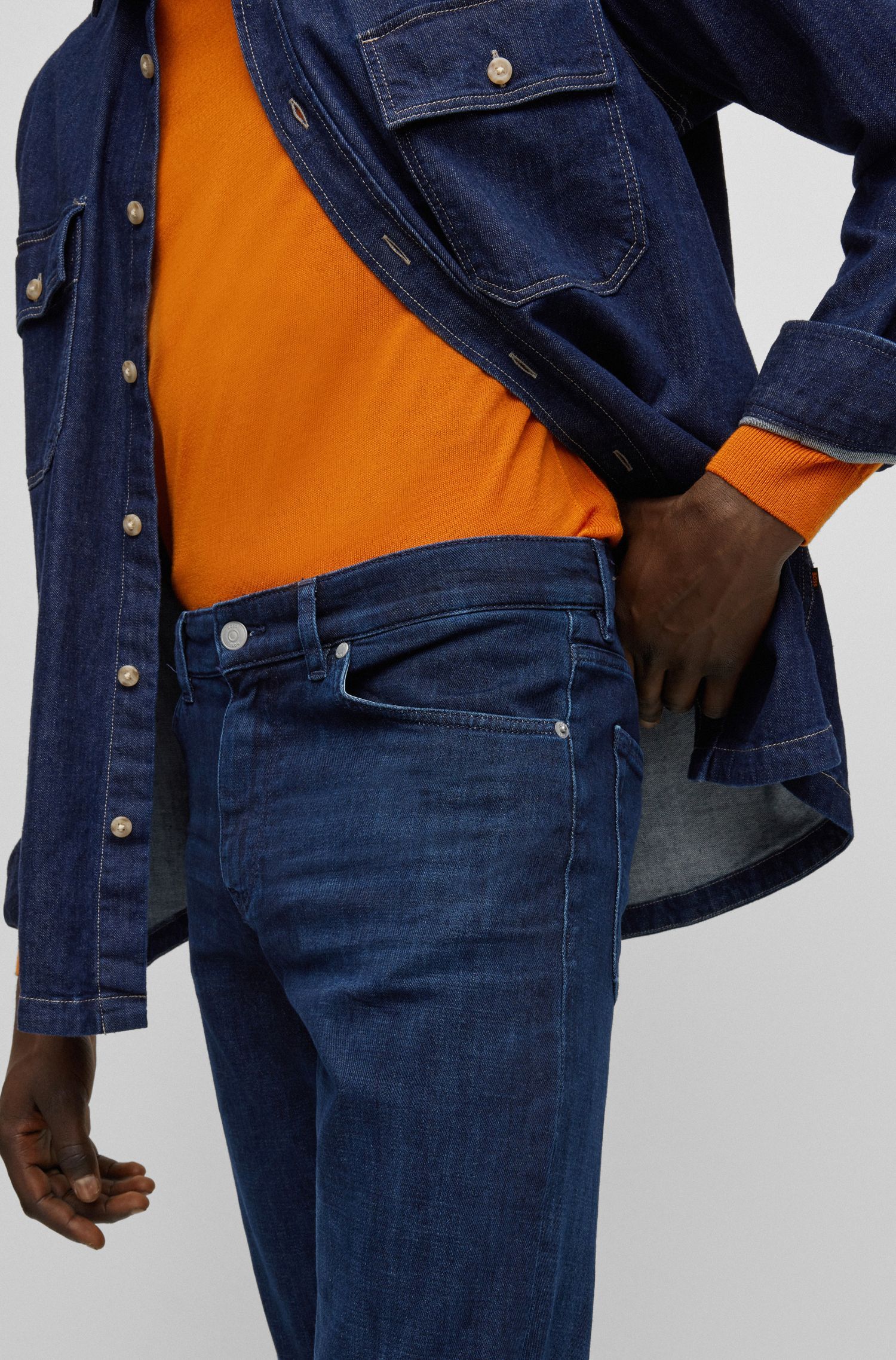 Hugo Boss Delano Cashmere Jean In Blue