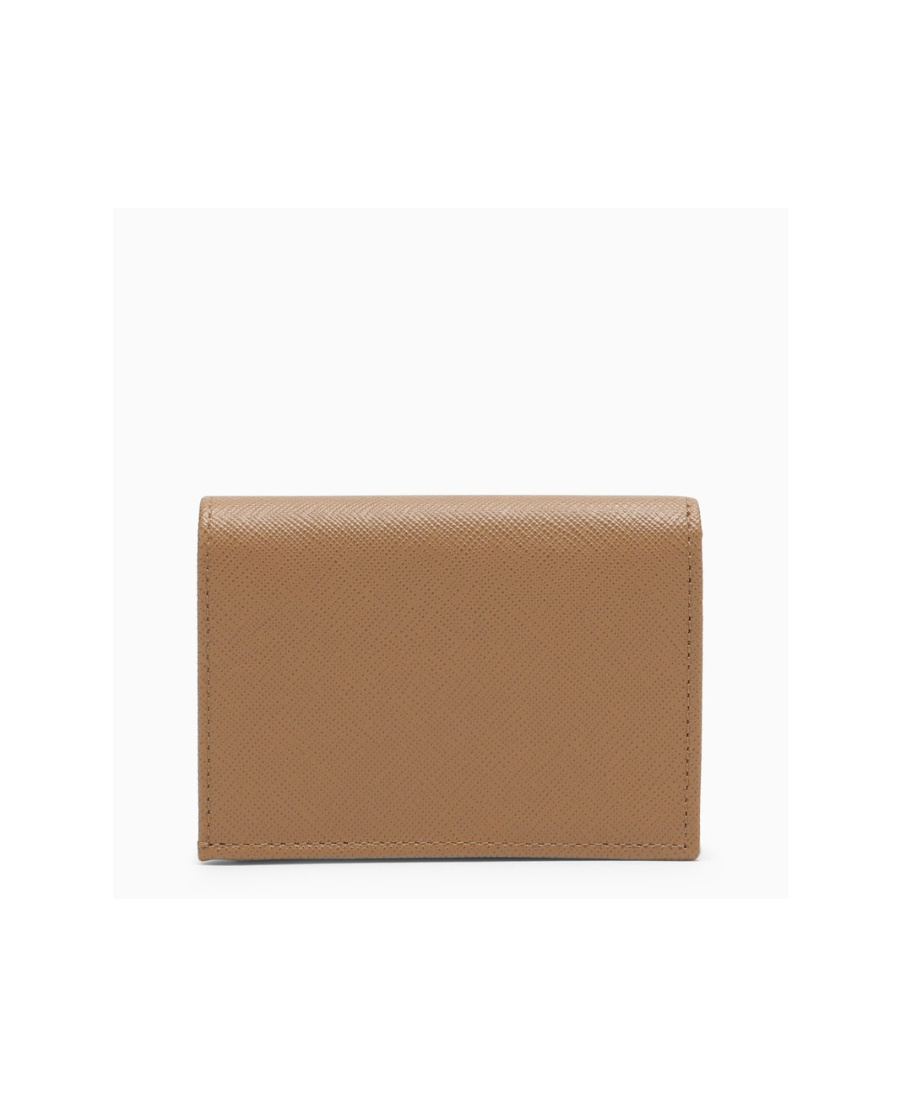 Prada Saffiano-leather Bi-fold Wallet In Brown
