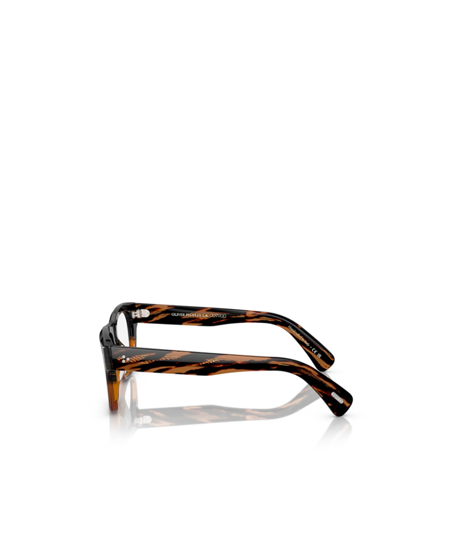 Oliver Peoples Translucent Zebra-pattern Wayfarer Glasses In Brown