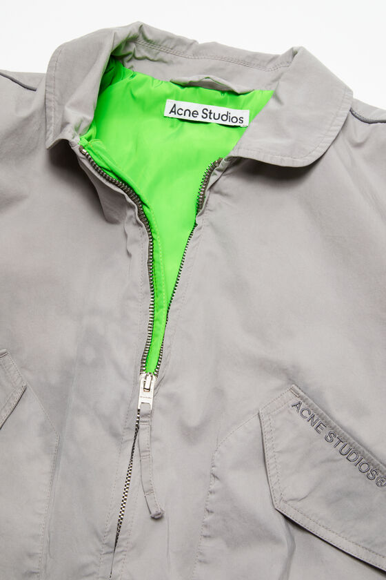 Acne Studios Logo-embroidered Bomber Jacket In Gray