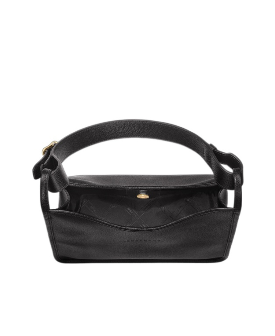 Longchamp Sac Porté Épaule M Le Foulonné In Black