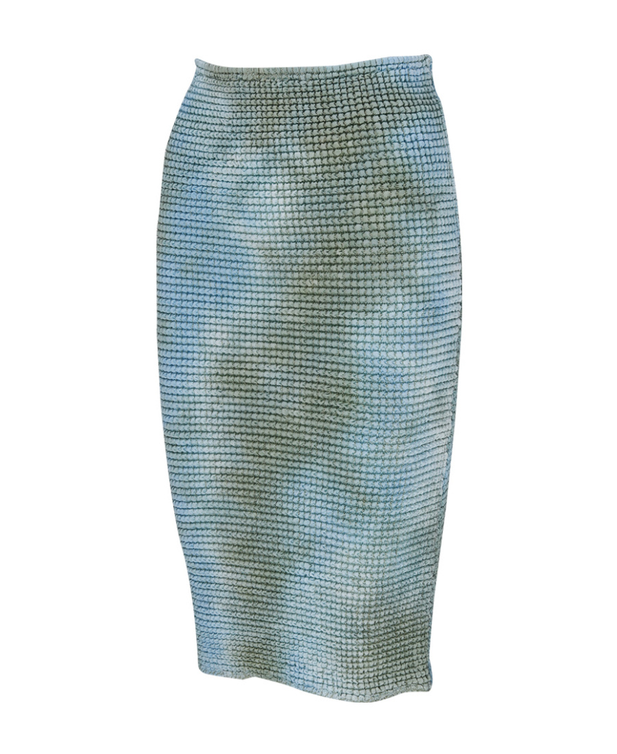 OFF-WHITE TIE-DYE SMOCKED SKIRT