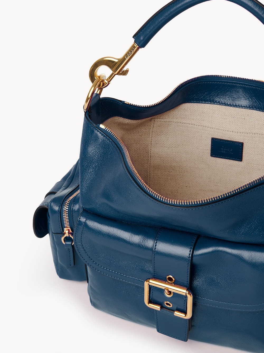 Chloé Womens Chloe Camera Medium Leather Shoulder Bag In Blue