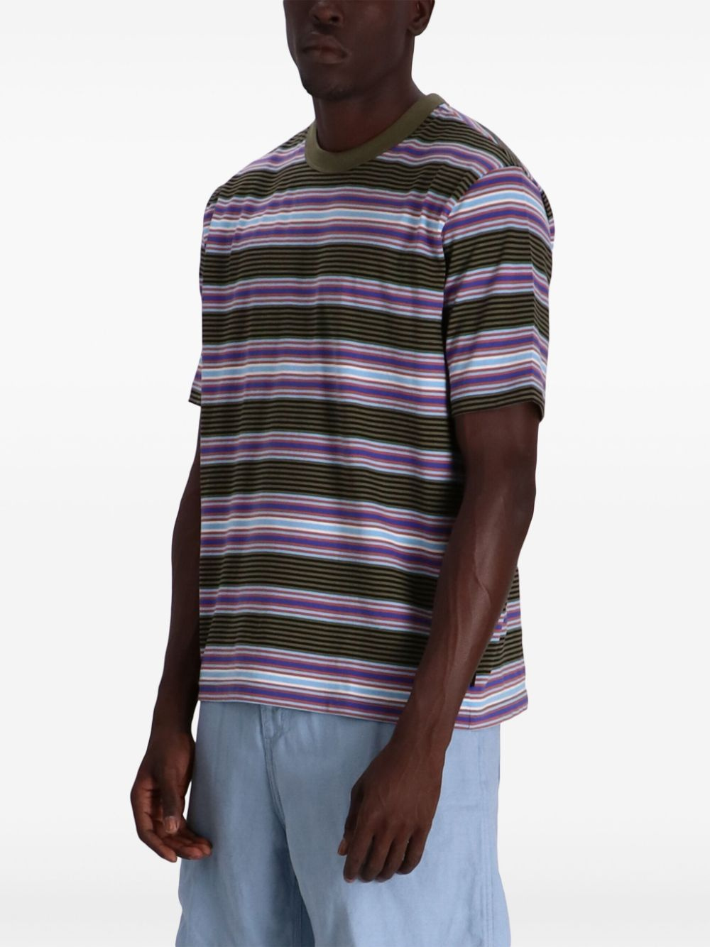 Shop Ps By Paul Smith Striped Organic-cotton T-shirt In Multicolor