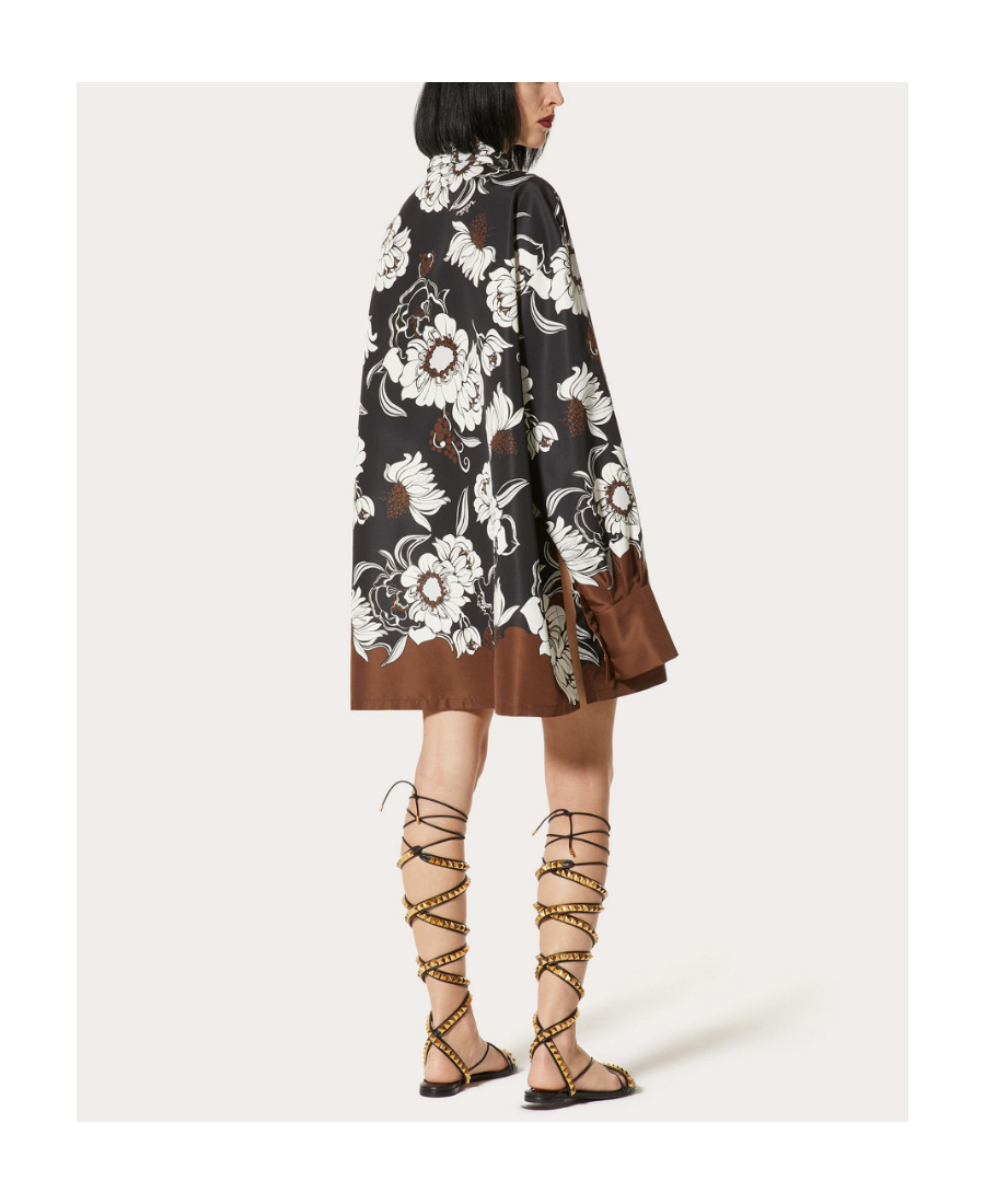 Valentino Short Dress With Street Flowers Daisyland Print In Multicolor