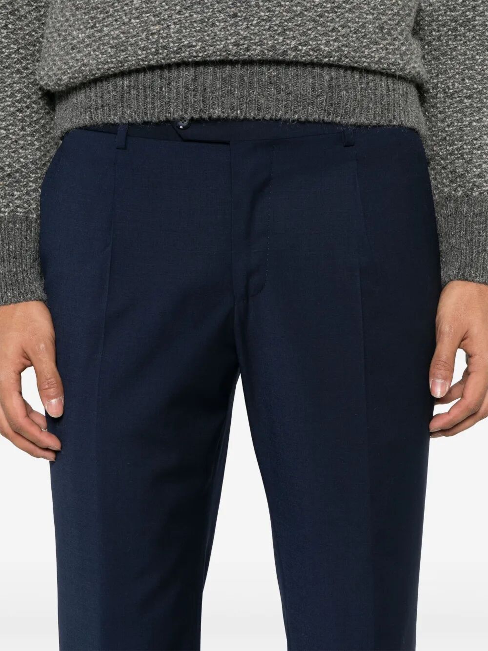 Barba Napoli Belt Loops Slacks In Black