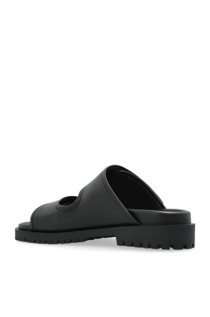 Off-white Logo Plaque Slip-on Slides In Gray