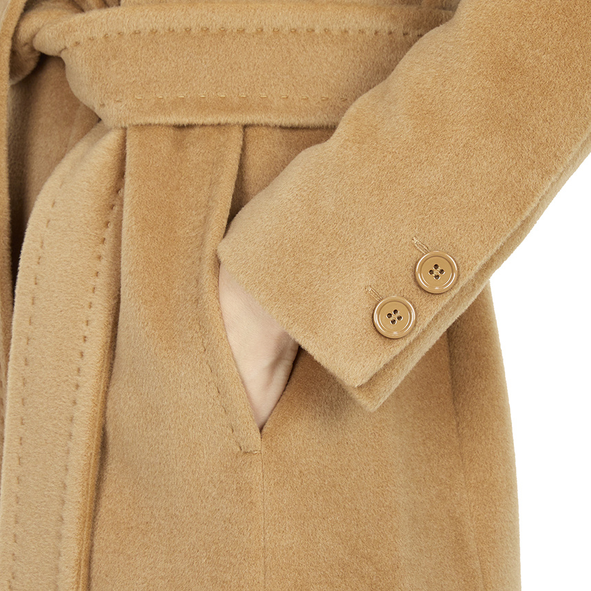 Max Mara Studio Arezzo Double-breasted Belted Coat In Brown